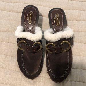 Women’s Coach Leather “Sondra” Clog. Size 9M Brown